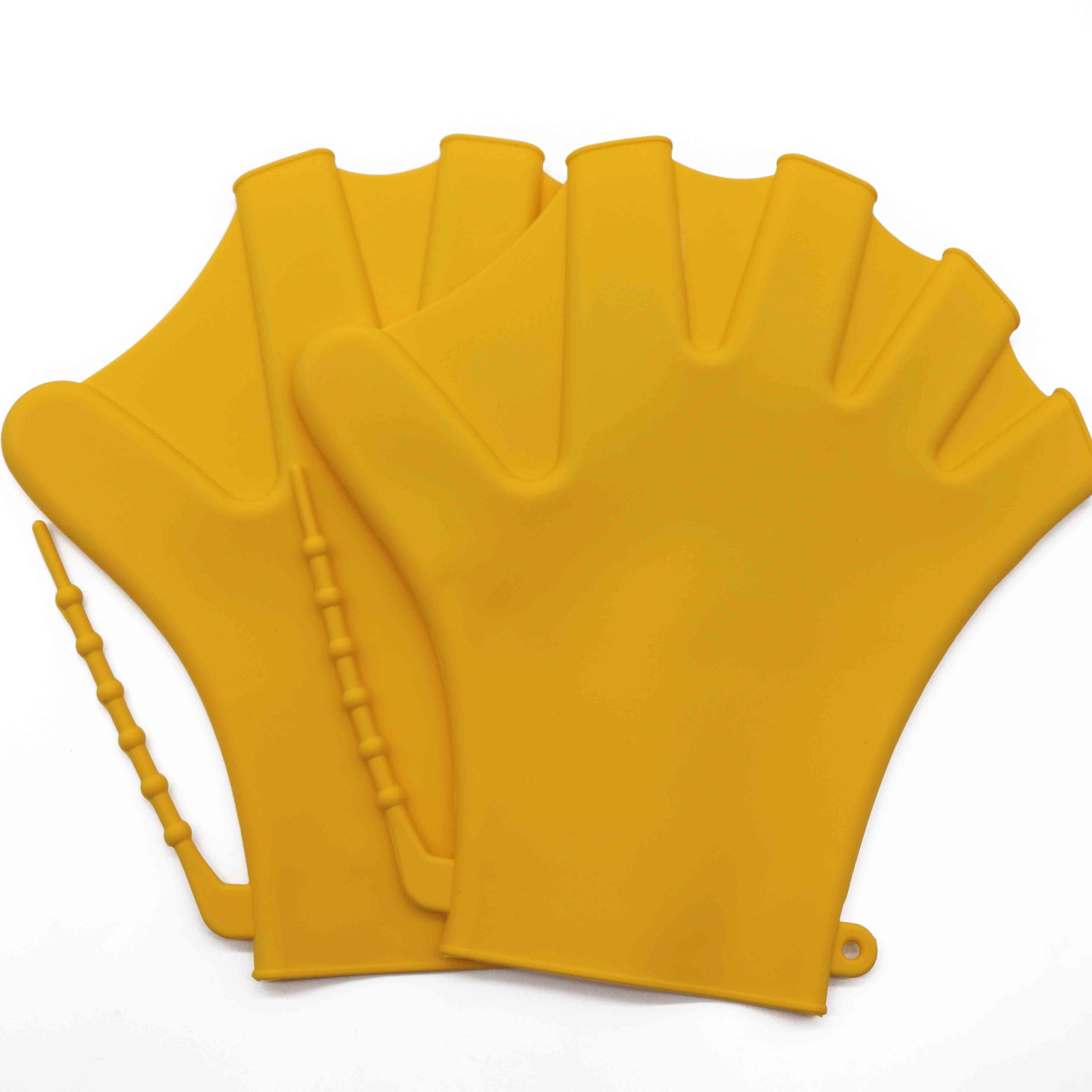 Silicone Webbed Swim Training Gloves Closed Full Finger Diving Snorkeling Gloves Aquatic Gloves