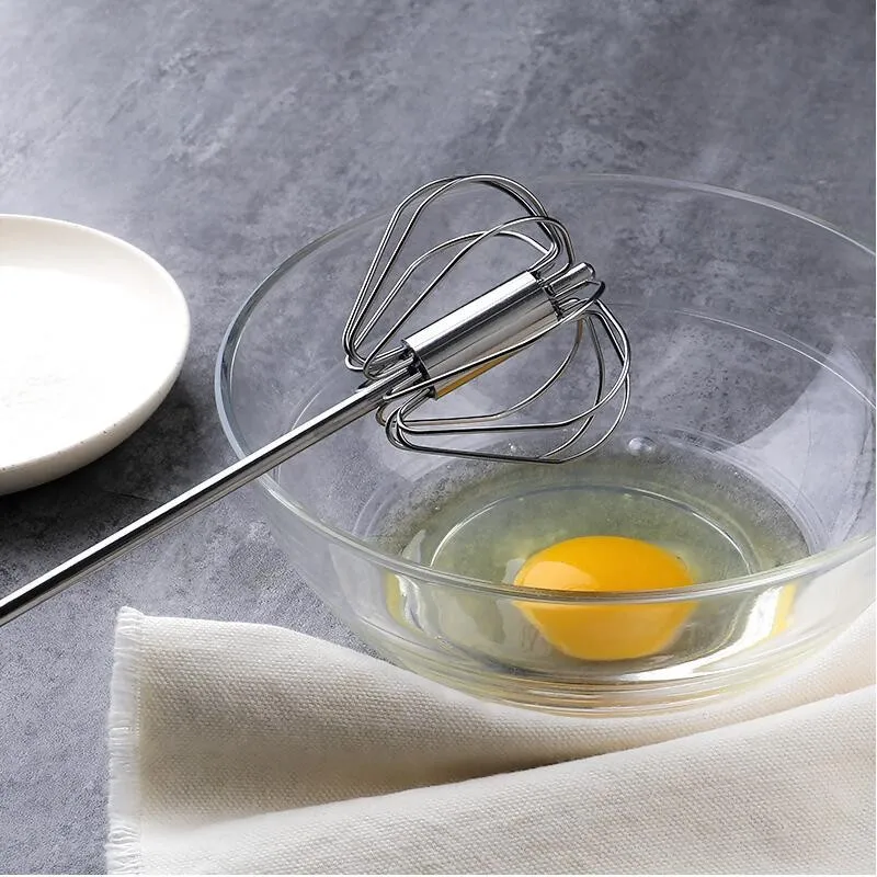 Amazon Hot Sale kitchen Gadgets Stainless Steel whisk Manual Rotary Egg Beater