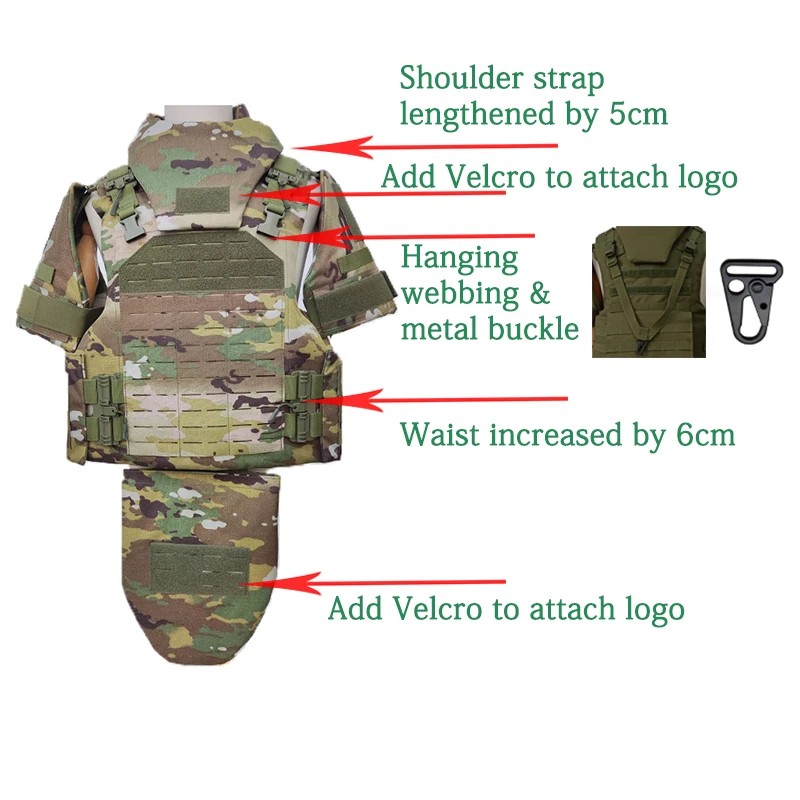 Sturdy Armor Plus Size Russian Camouflage Multifunctional Adjustable Security Combat Vest Plate Carrier