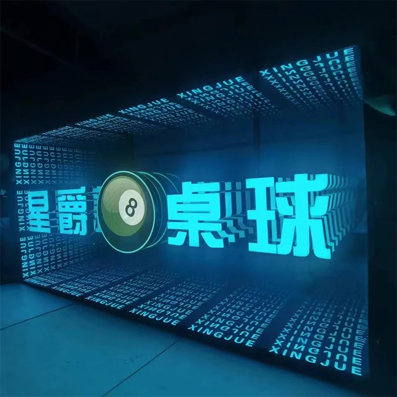 Зеркало бесконечного света светодиодная неоновая вывеска 3d с подсветкой логотипа оптом