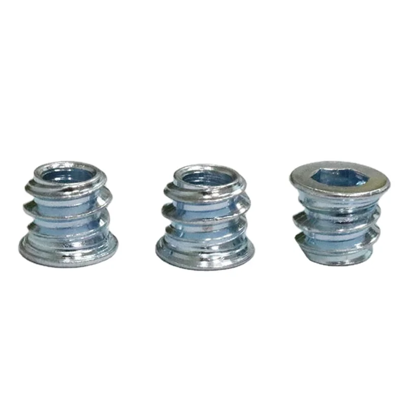 M4 M5 M6 M8 M10 Carbon Steel Zinc Plated Internal External Furniture Nut Hex Socket Threaded Wood Insert Nut