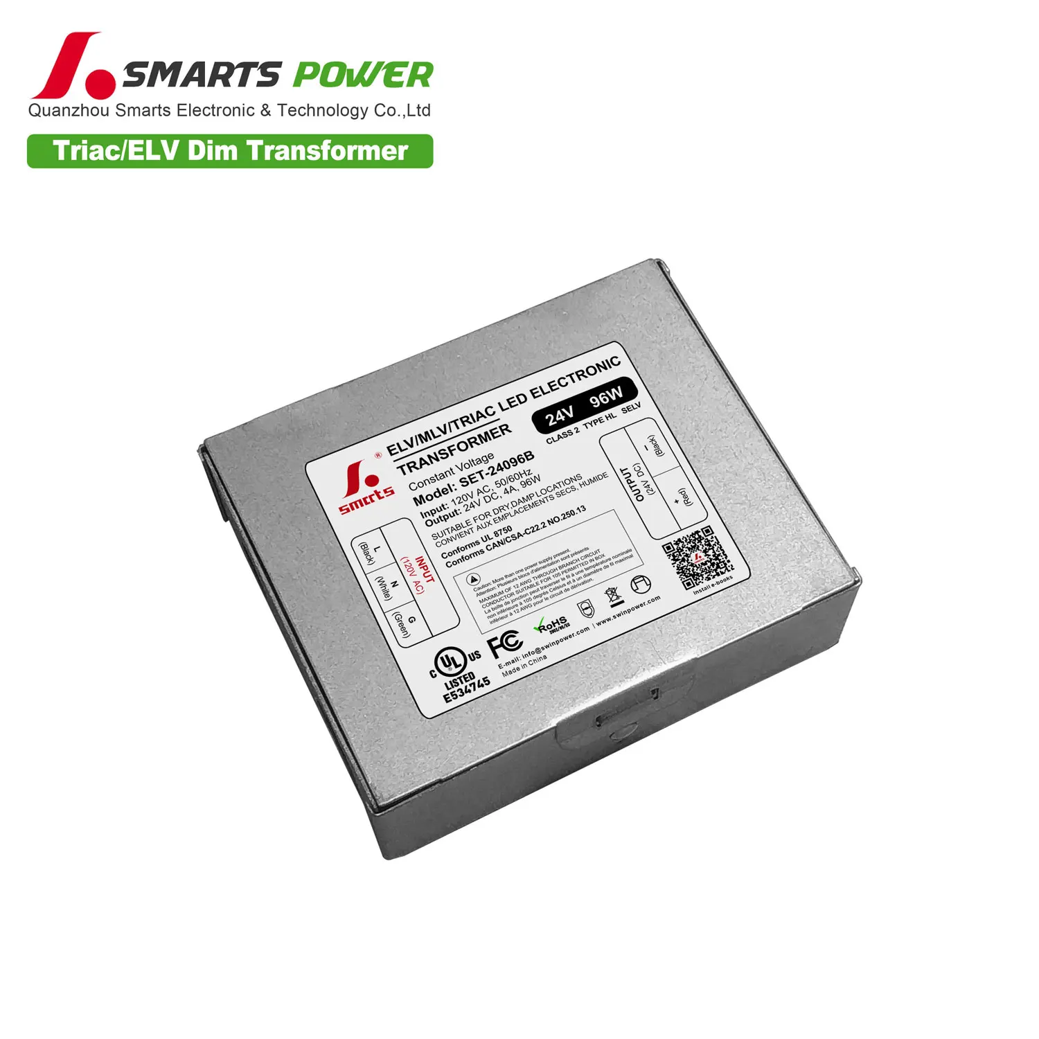 120VAC Светодиодная лента трансформатор triac/ELV/MLV Диммируемый 24v