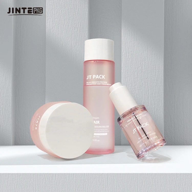 Wholesale Empty Pink Skincare Cosmetic Packaging Containers Cream Jars Lotion Pump Bottles Spray Cosmetic Bottles Packaging