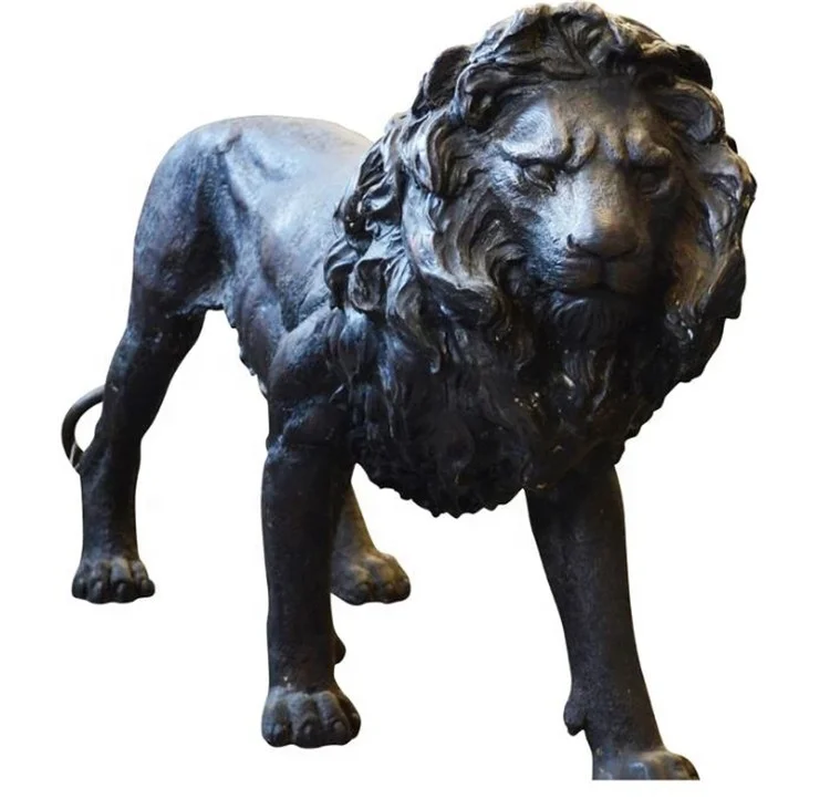 bronze casting metal animal a pair of lion statues