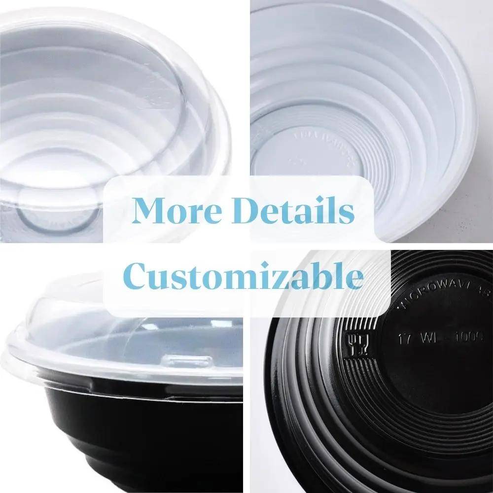 Manufacturer Wholesale 650ML Disposable Food Grade Microwavable Takeaway Food Packaging Salad Bowl