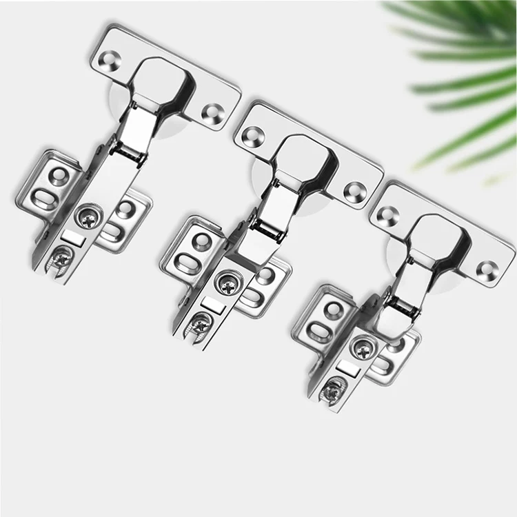 Stainless steel kitchen furniture cabinet fixed hinge soft closing silent hydraulic clip on wardrobe closet door hinges