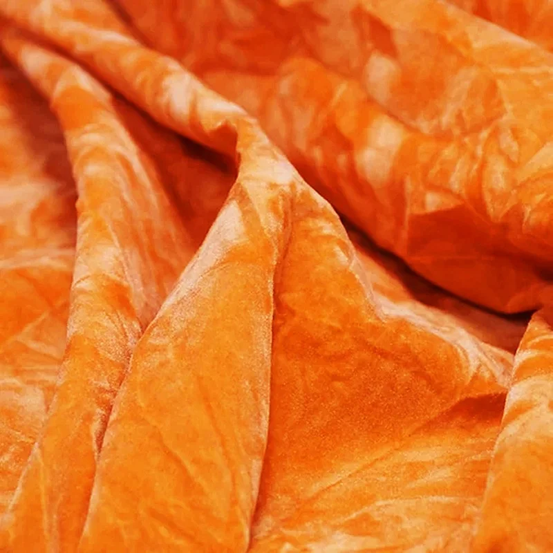 New High Quality 100% nylon 230GSM Solid bright shinning Color Sofa Upholstery Flock crush and wave Fabric for sofa