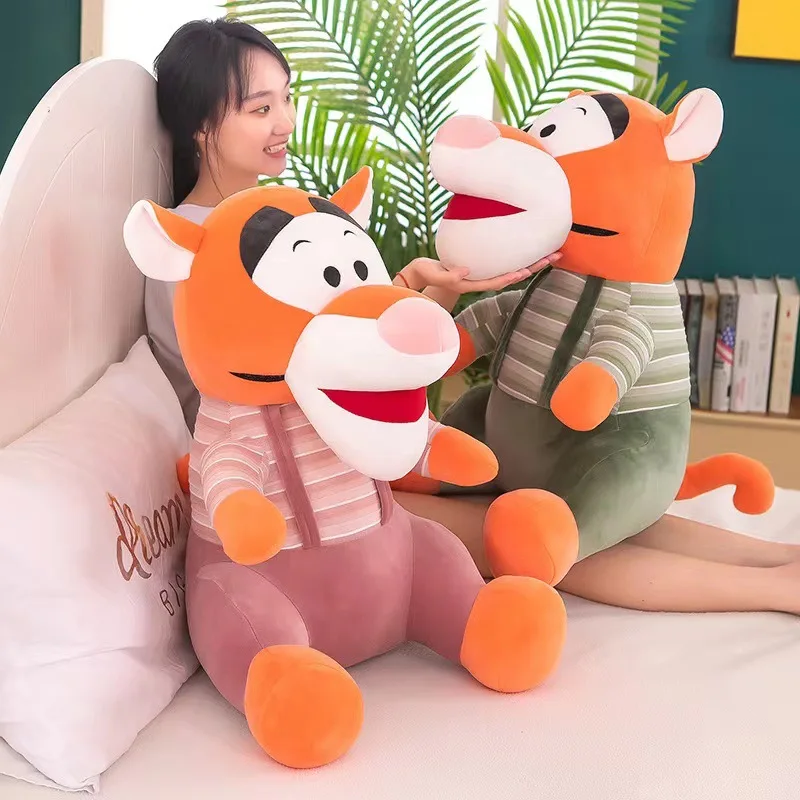 wholesale Cute overalls Tiger New Year plush toys dolls Tigger Internet celebrity girls Heart Tiger dolls