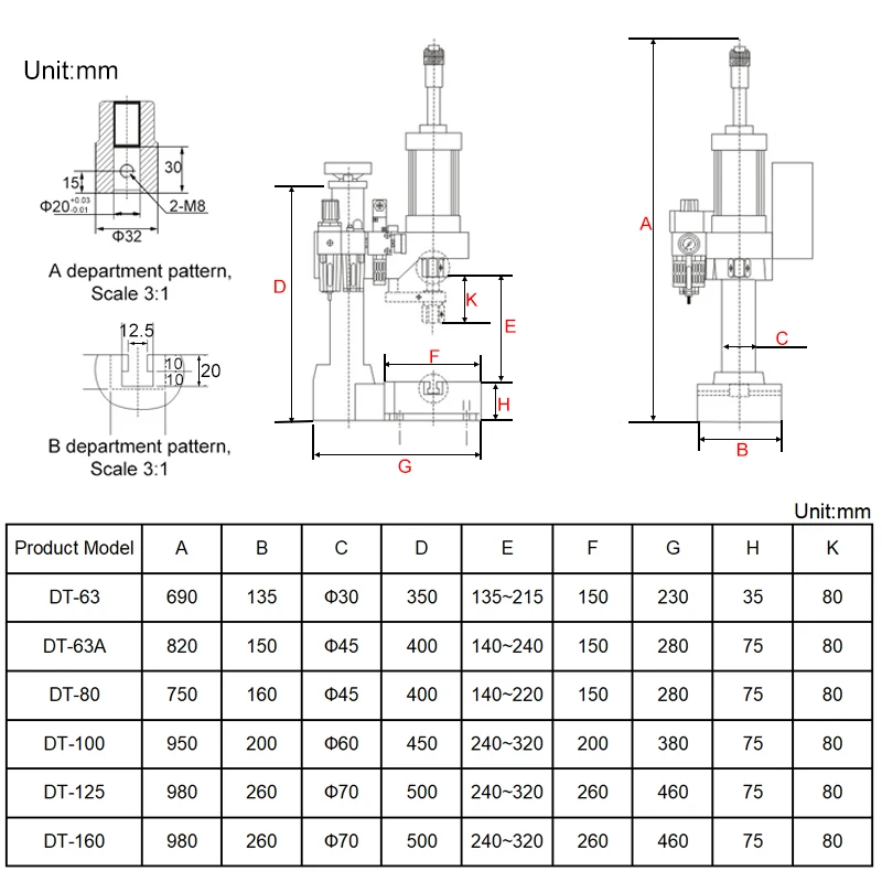  Pneumatic Punching Machine 1300kg DT160 Type Bench Press High Precision Riveting Bearing