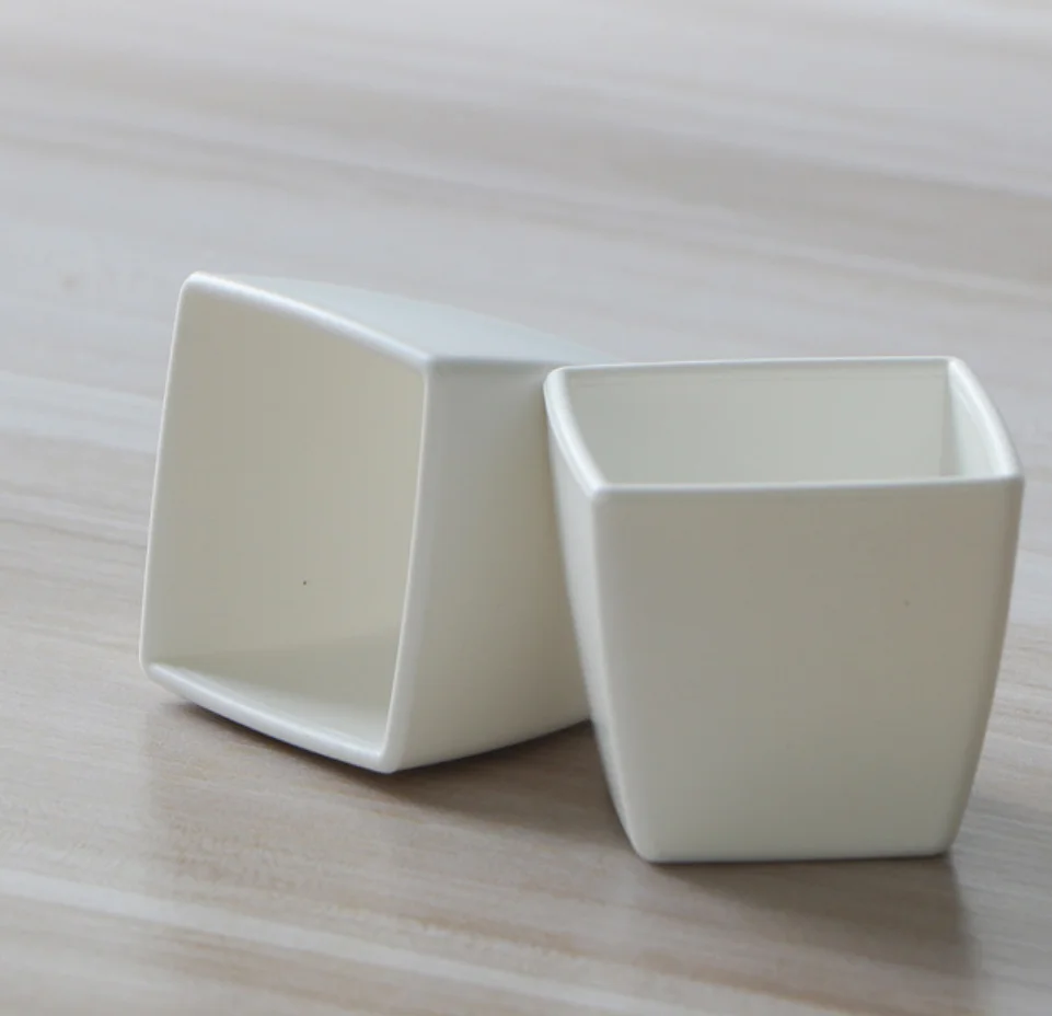 Mini White Square Decoration Office Room Fashion Home Daily Plastic Flower Pot Modern Plastic Planter Box Liner