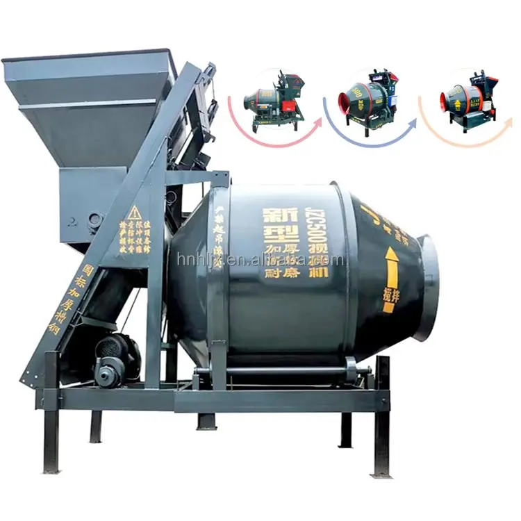 JZC350 Automatic With Factory Custom Mobile Diesel Electric Concrete Mixer With Pump Fixed Ready Mixed Cement Mixer 1M³