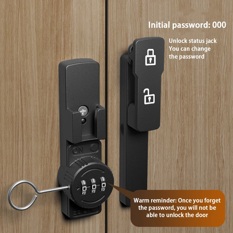 Zinc Alloy Punch Free Sliding Door latch switch Locks For Wooden Doors Safety  Password drawer Cabinet black night Lock Latch