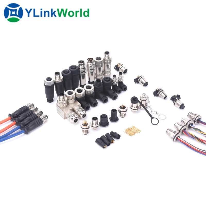 m8 male female connector 2 3 4 5 6 7 8 9 10 12 13 14 15 16 18 19 20 24 pin auto aviation cable pcb push pull plastic connector