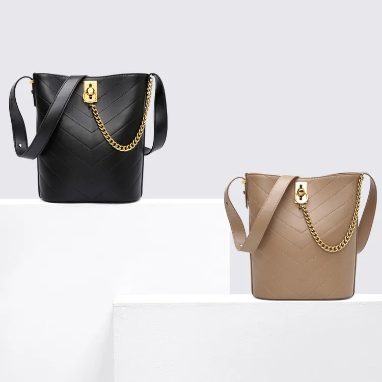 2019 Guangzhou factory new design leather bucket bag for ladies fashion women hand bags for dating lady leather hand bags