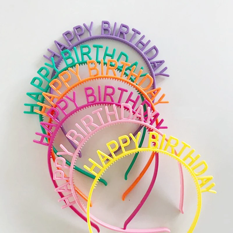 Hot Sale Birthday Party Decoration Plastic Happy Birthday Letter Headband
