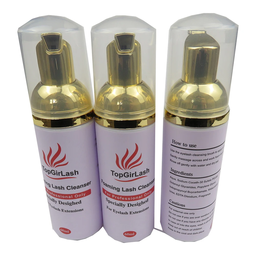 Private Label Lash Foam Cleanser Vegan OEM Eyelash Extension Shampoo 30ml 60ml Lash Shampoo With Brush Eyelash Extension