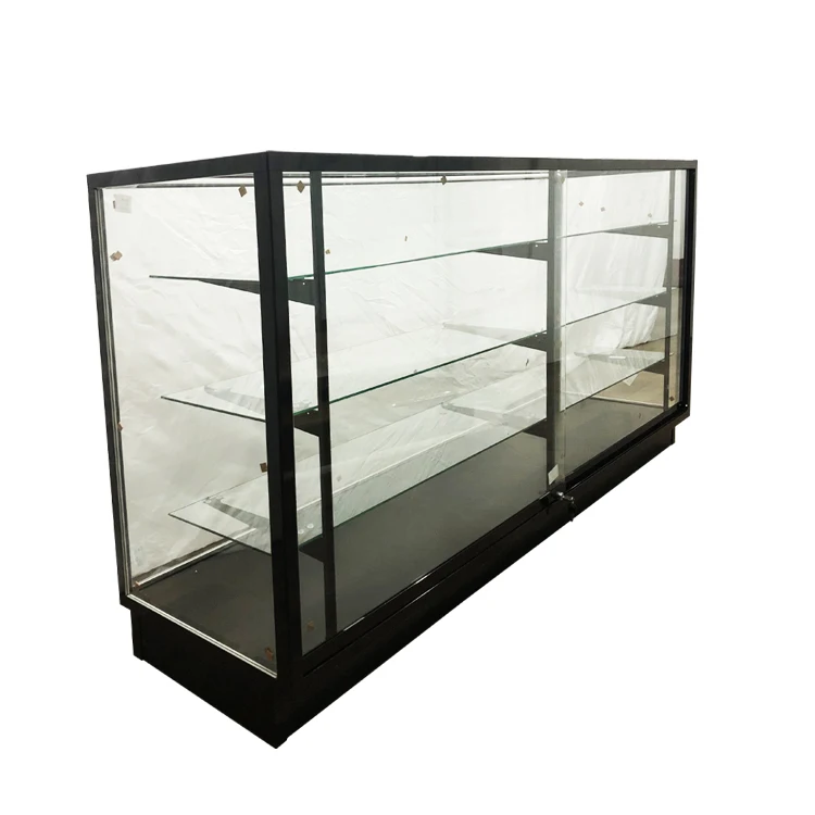black color aluminum frame extra vision glass display showcase