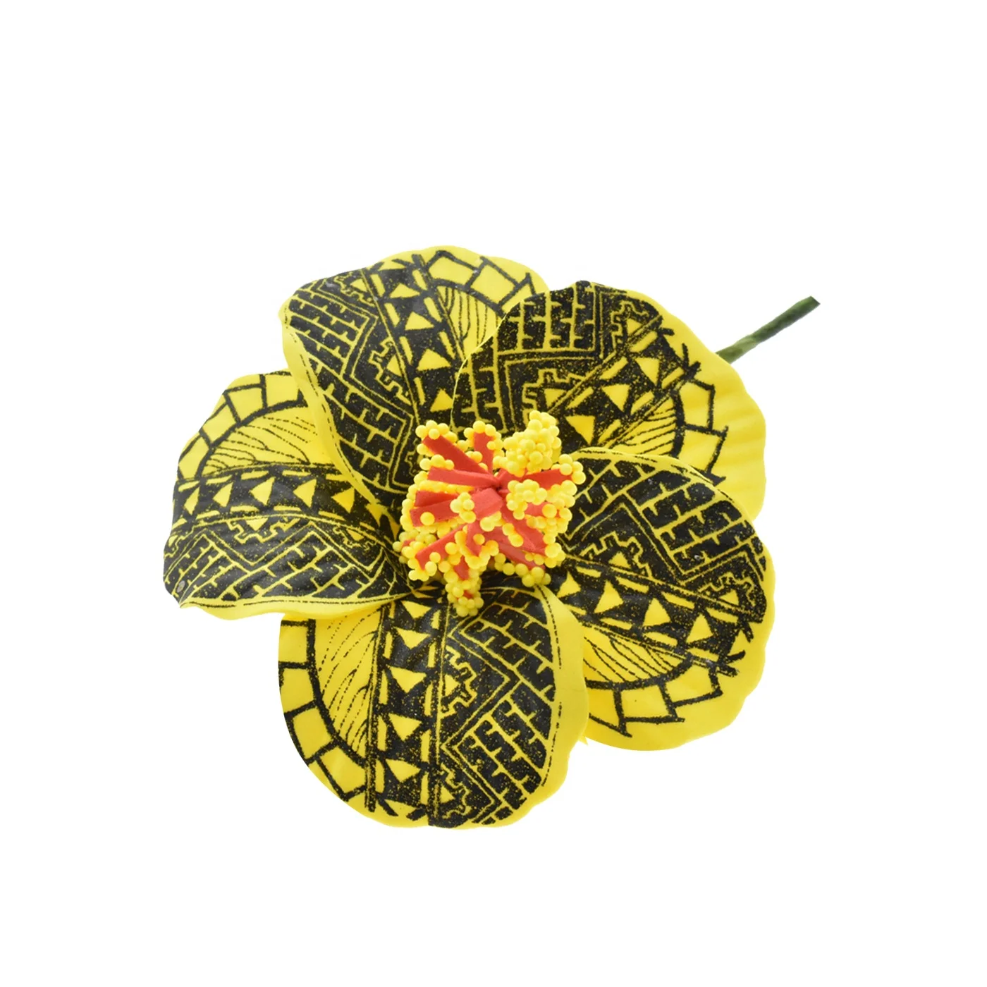 Hibiscus Hair Flower with Stem Accessories For Hawaiian Party Decoration  Colorful Soft Foam Flowers for Women Girls