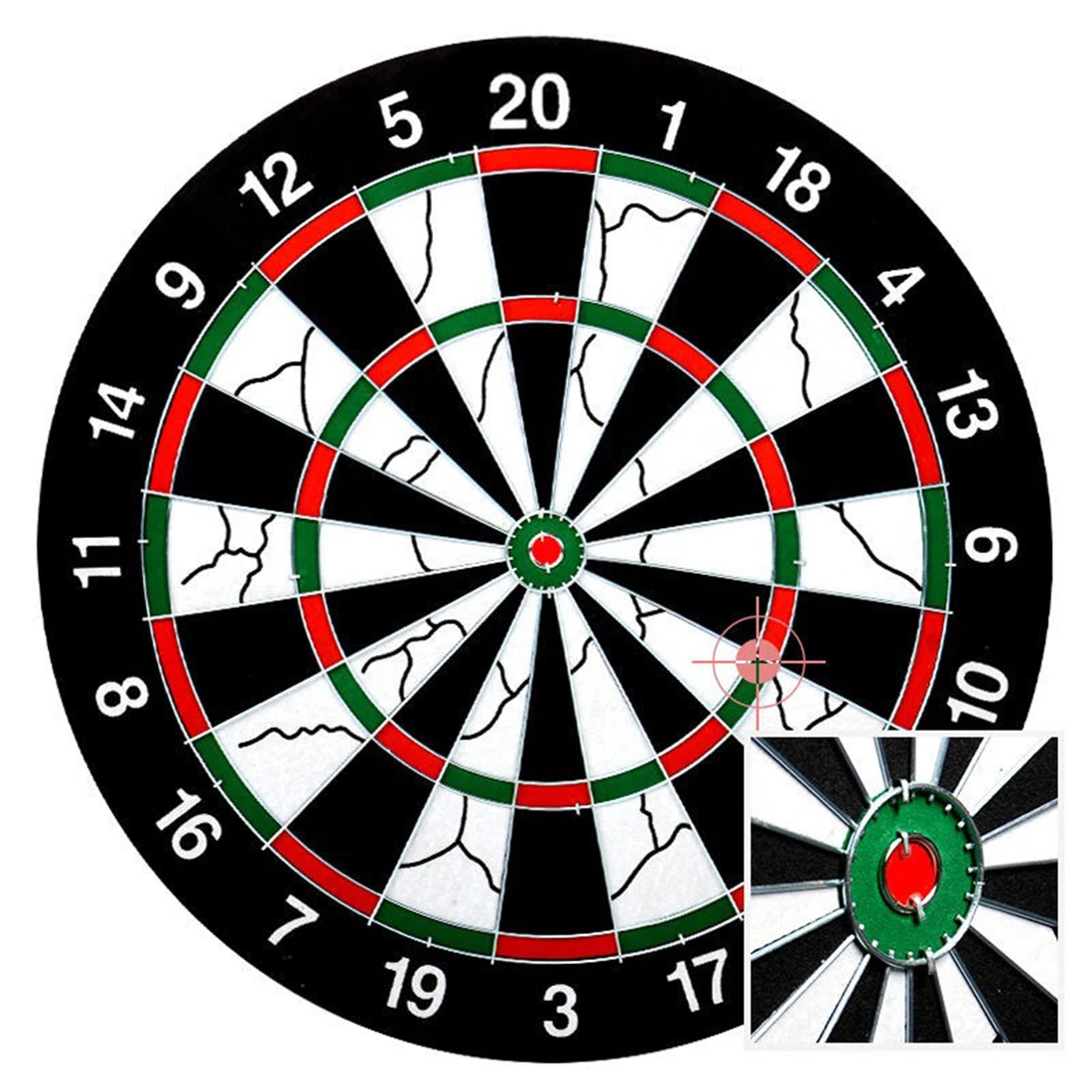 Double-Sided Dart Board Set Paper Flocking 12inch 15inch 17inch Classic Style Dartboard with 6pcs Darts for Indoor party game