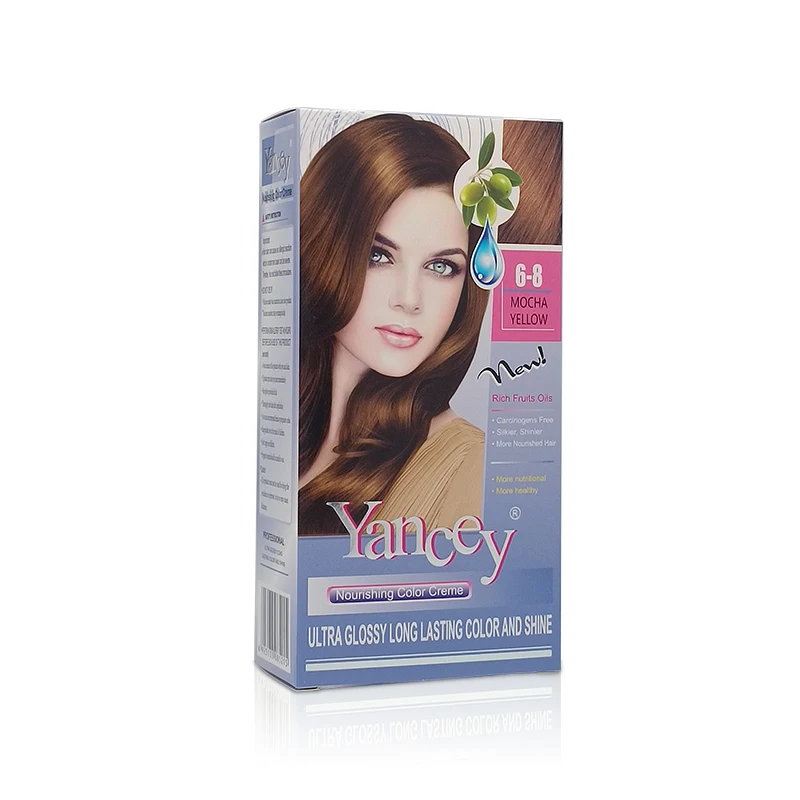 Long time thick mocha yellow hair dye cream color without ammonia