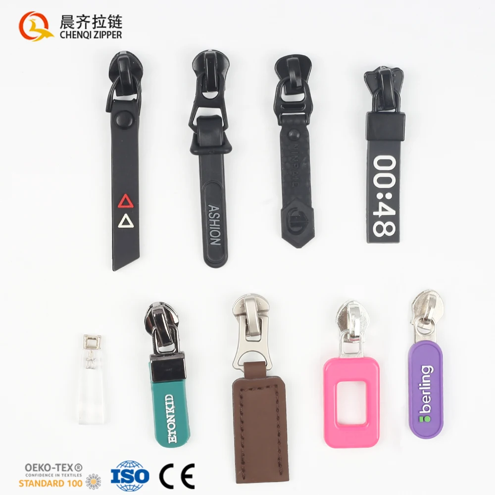 Factory Price Design Logo Custom Logo 5# 8# Colorful Pattern Injection Moulding Zipper Slider Puller Pull For Jackets