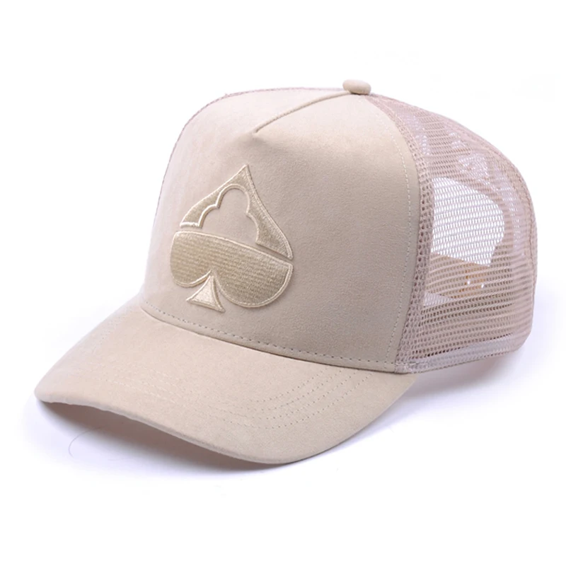 High quality trucker hats with logo, custom suede trucker mesh cap