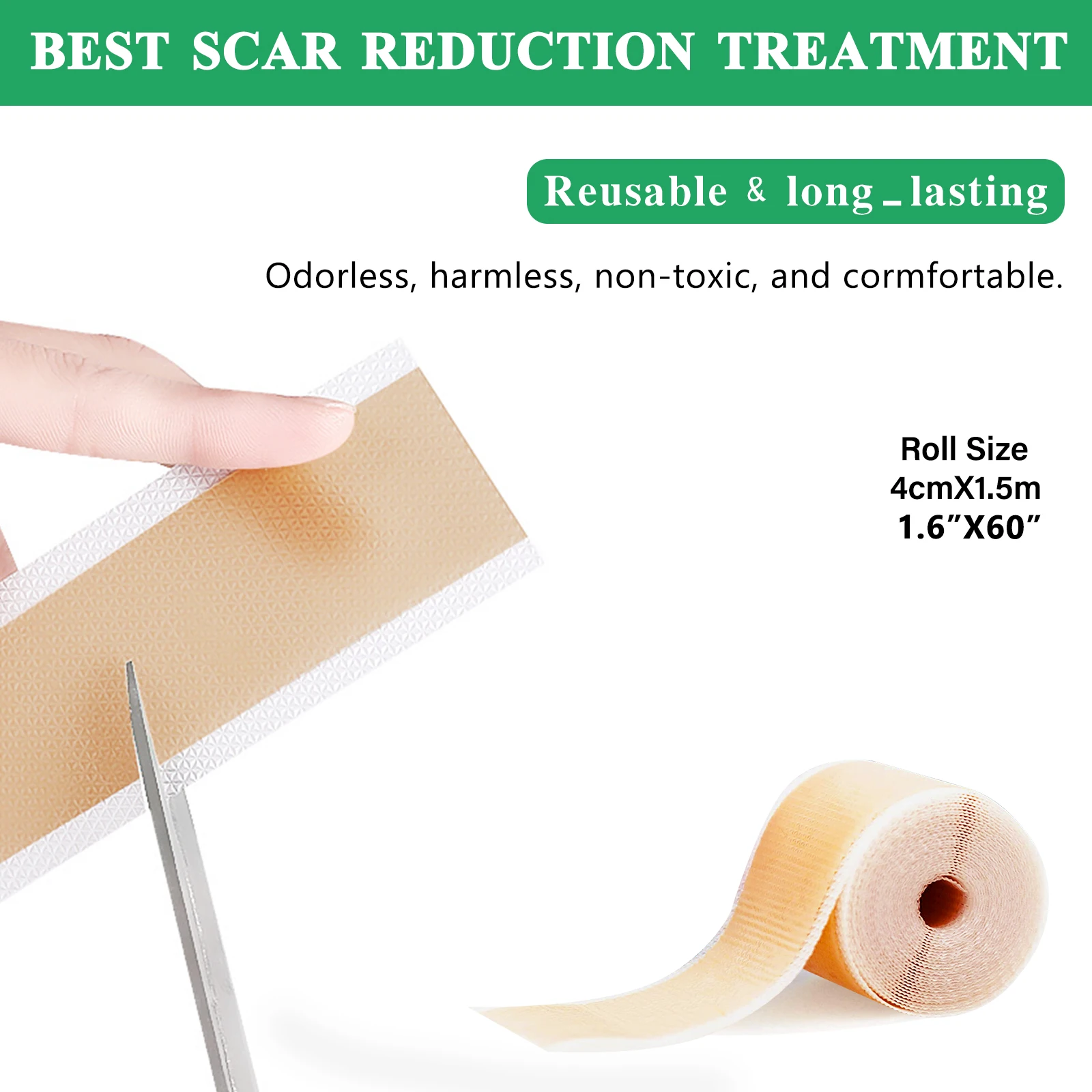 ALIVER Scar Cover Sheets Tape Advanced Silicone Scar Sheet for Face Body Breast Legs Arms Scar Repair