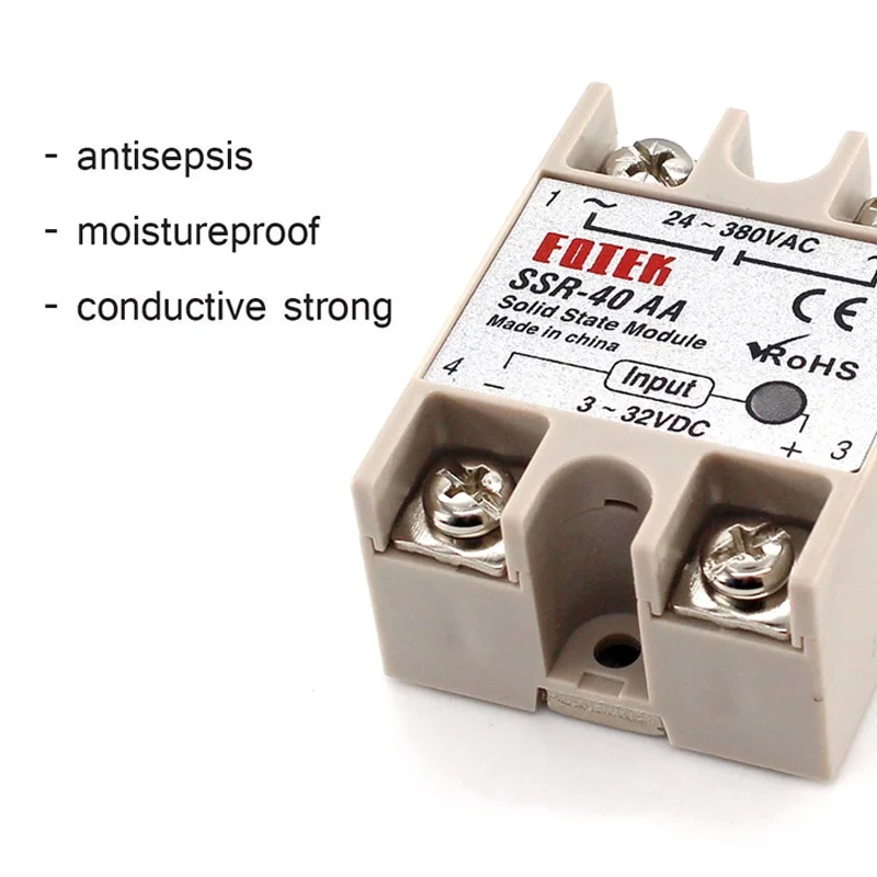 SSR-10AA SSR-25AA SSR-40AA 10A 25A 40A Solid State Relay Module 80-250V Input AC 24-380V AC Output solid state relay