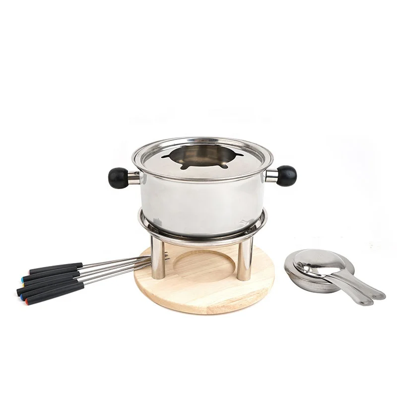 Швейцарский дешевый набор кастрюль для шоколада, сыра, фондю