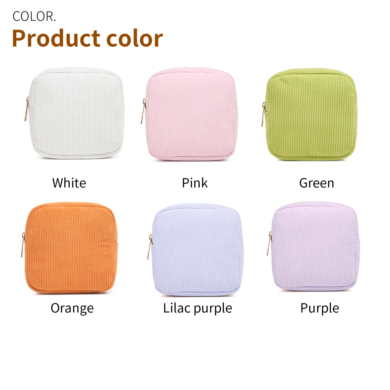 2024 Soft Small Make up Pouch Mini Cosmetics Bag Corduroy Cute Cosmetic Pouch for Women Purse