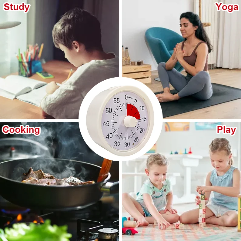 Kids Pomodoro Countdown Kitchen Timer Google Timer for Study Productivity Visual Timer