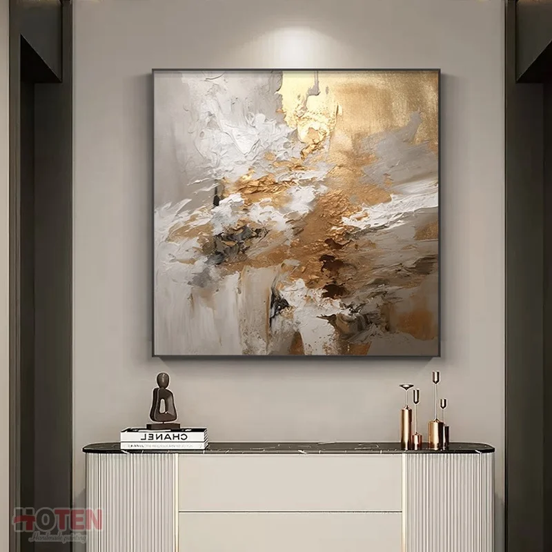 Handmade Oil Paintings Heavy Texture Artworks Modern Design Decorative Canvas Dark Abstract Art Wall