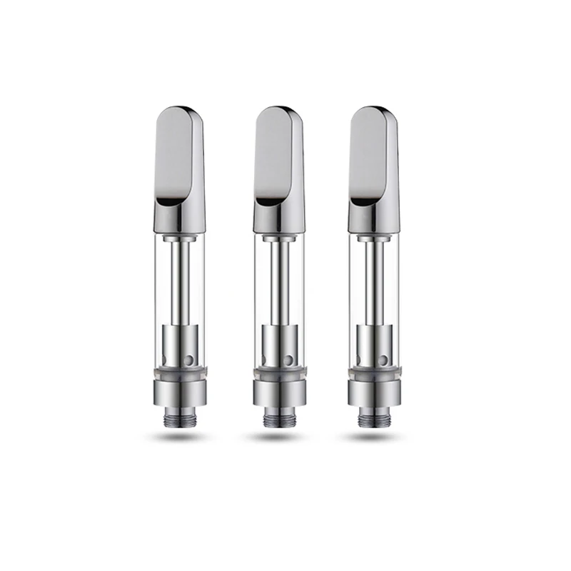 
High quality stainless steel 304 glass cbd vape cartridge 0.5ml/1ml silver CBD vape pod cartridge No heavy metal 