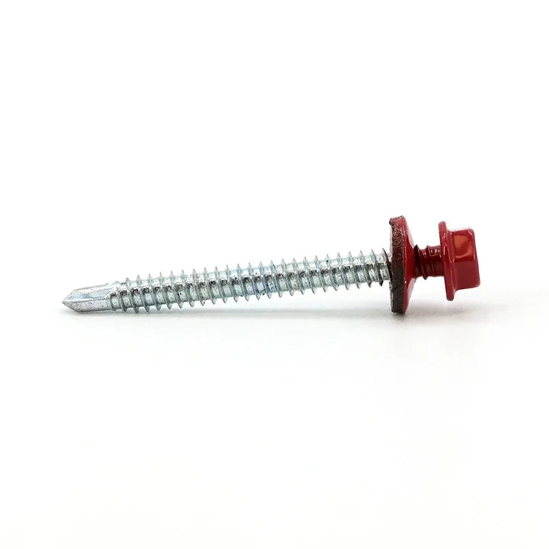 RAL 8017, 8019, 3005, 6005, 9005 DIN7504K Self-drilling screw Hex Washer Head Self-Drilling screws with EPDM Washer