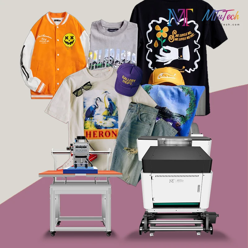 2024 Popular DTF Printers 60cm T-shirt PET Film Printer Digital textile printer & Powder Shaker Machine Heat Transfer Machine