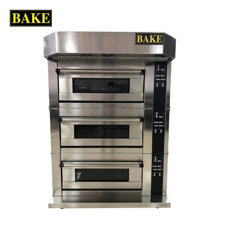 3 deck 6 trays commercial kitchen gas oven bakery machine equipment baking oven bread cake deck oven