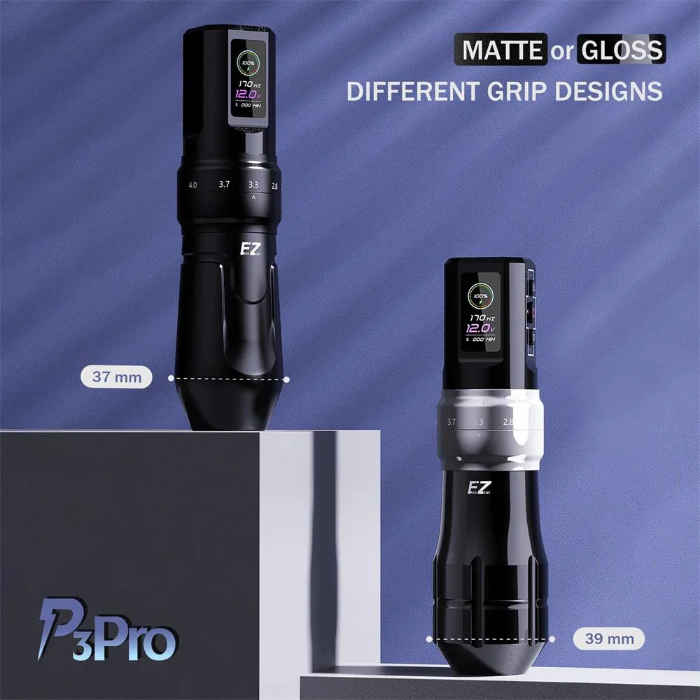 EZ Tattoo P3 Pro Matte Grip permanent Wireless Tattoo Pen Machine with Bluetooth Connection and APP Function