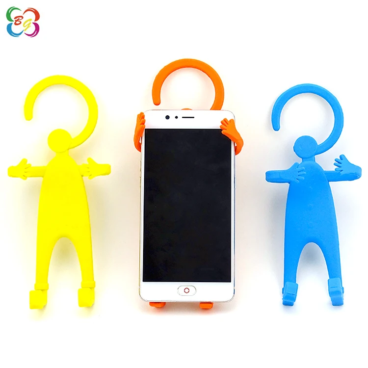 Funny accessory man shape auto car phone holder flexible silicone cell phone holder