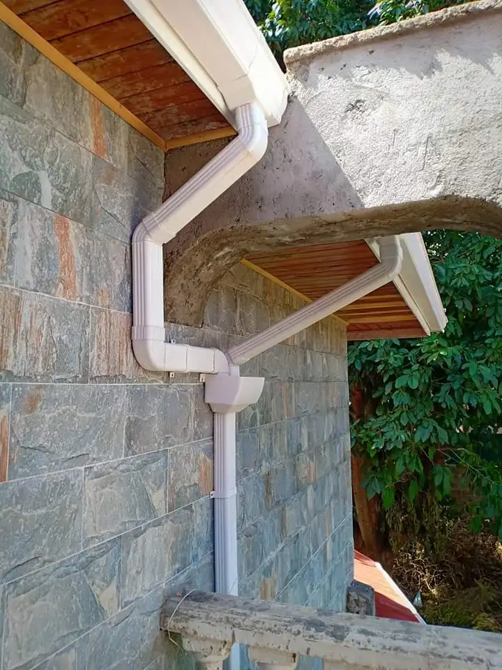 30years Pure Pvc/ASA Pressure Resistance Rain Water Gutter Roofing Gutter System for House Protect Withe Black