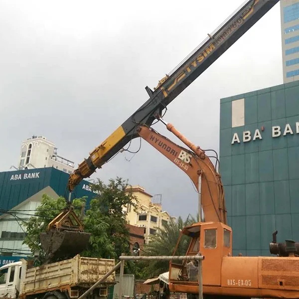 KM260 CE-approved excavator clamshell long reach boom and telescopic arm