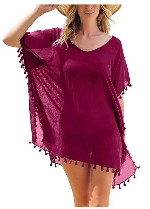 Summer Chiffon Beach Cover Ups Beachwear Bathing Suit Swimsuit Cover Up Swimwear Robe Dress Colorful