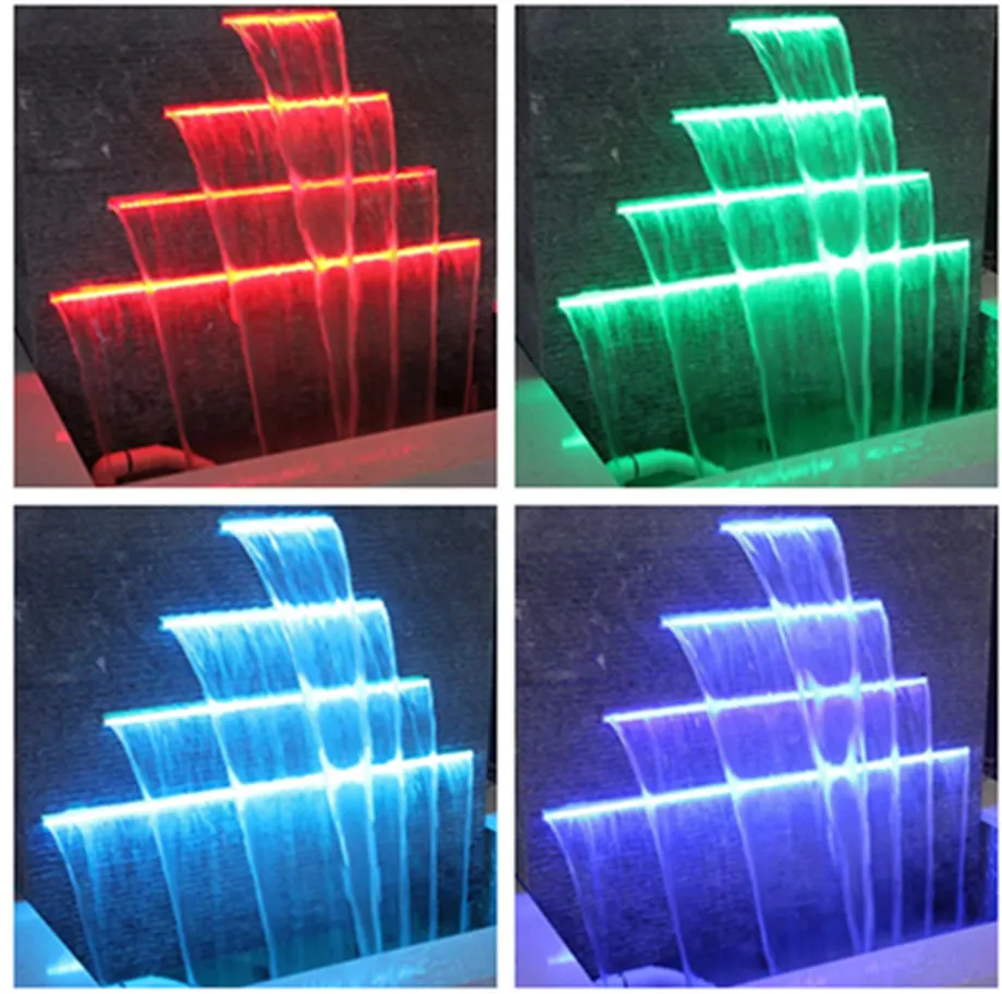 17 Вт 1200 мм светодиодный водяной спуск водопад DC12V акриловый RGB изменяемый красочный подвесной Садовый пруд подводный ландшафтный светильник