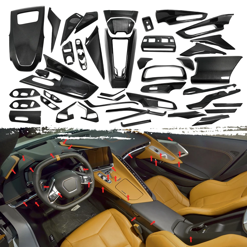 Для Chevrolet Corvette C8 Stingray спортивные 2020 2021 2022 карбоновое зеркало крышка кузова автомобиля Комплект внешней отделки боковые зеркала кепки