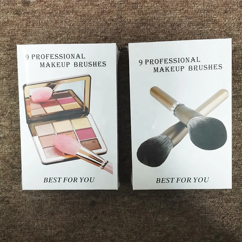 9 Matte Pink Diamond-encrusted Make up Tools High End Diamond Private Label Brushes Makeup Brush Set