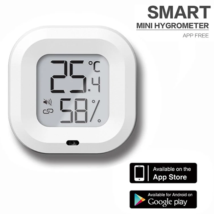 New Fashion White Square Housing Temperature Data Logger 100 History days record free APP Bluetooth LCD Humidity Themp Sensor