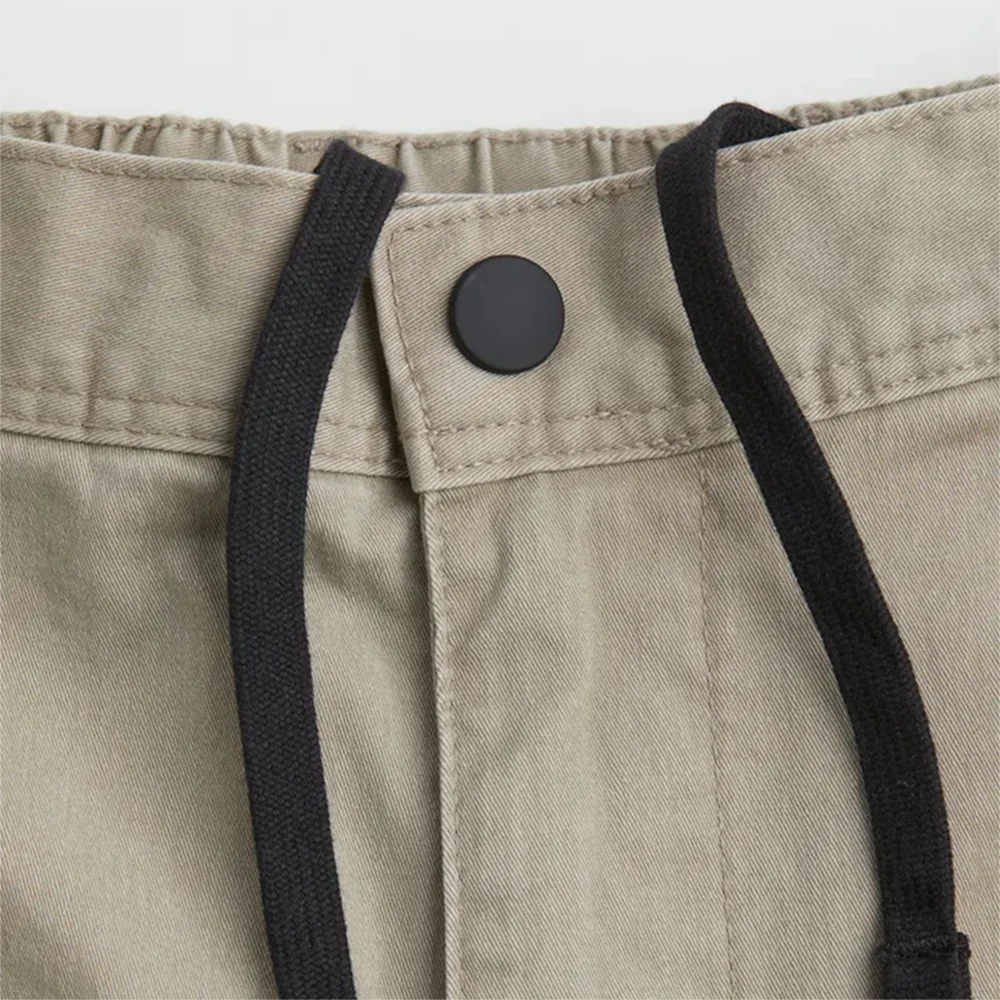 Custom Elastic Waist Loose Fit Utility Pockets Clothing Trousers Jogger Casual Streetwear Baggy Twill Cargo Pants for Men