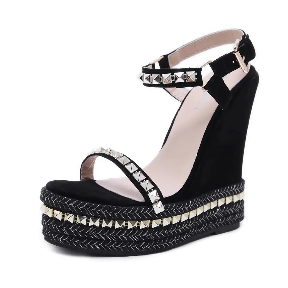 Summer Sexy Open Toe rivet Platform Heel sandals round Toe sexy Ladies shoes high heels sexy girl sandals women summer shoes