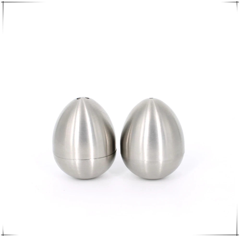 mini salt and pepper shakers set with stainless steel 304 egg shape