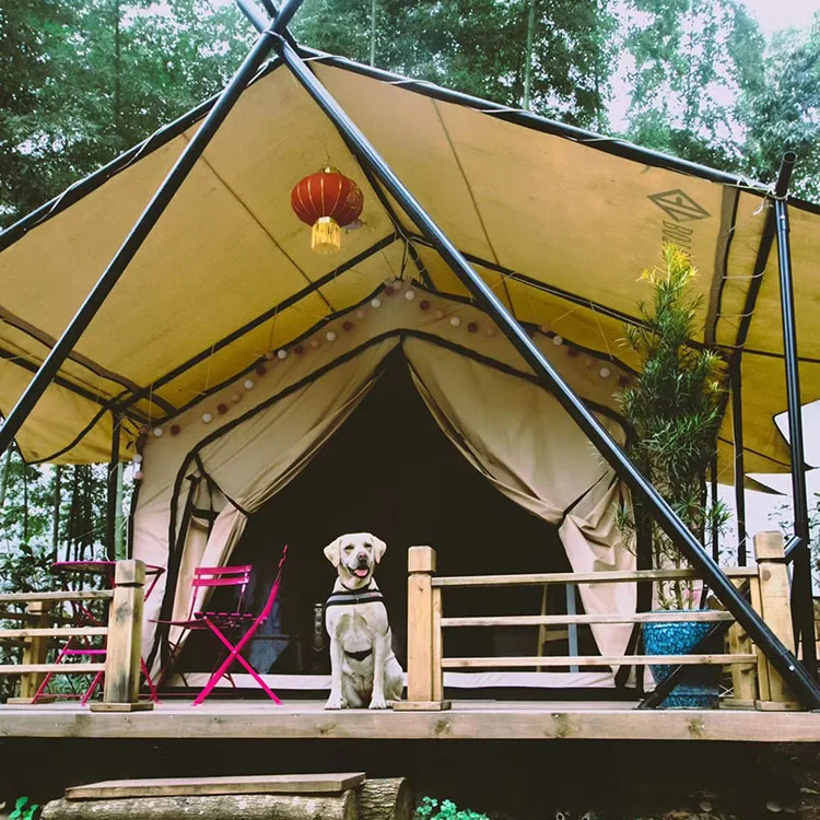 High quality safari furniture outdoor steel portable luxury resort hotel tent