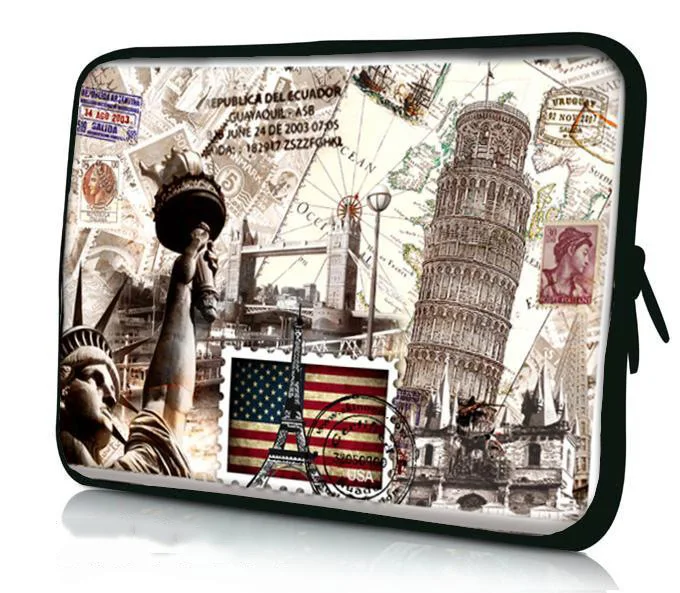 TC001 Custom Printed Black  Laptop Case Neoprene Sleeves